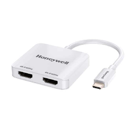 Honeywell Type C to Dual HDMI Adapter, 4K x 2K@60Hz Ultra HD Resolution